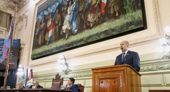 En su último discurso, Perotti valoró avances en producción y obra pública
